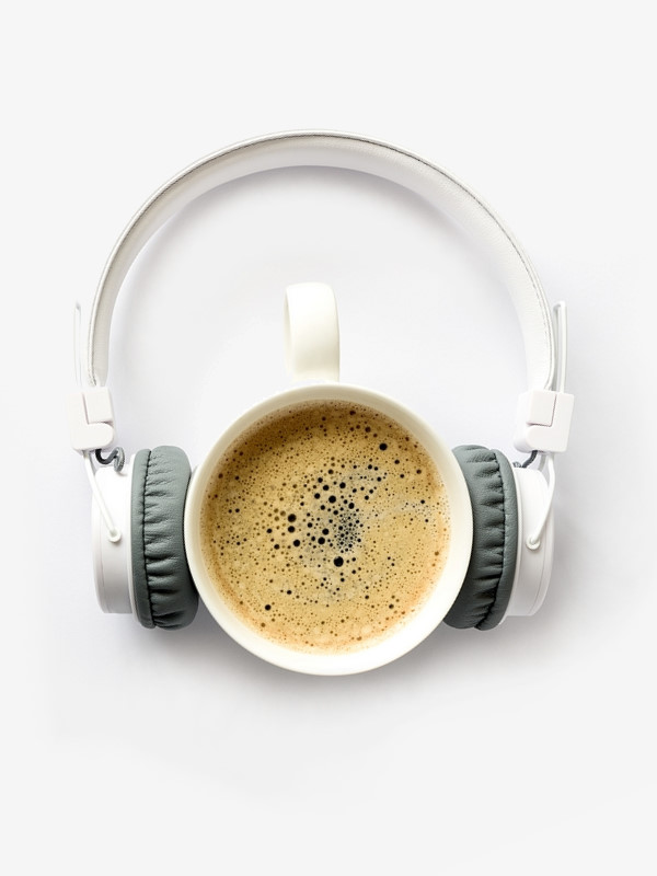 Dobra muzyka, słuchawki i kawa