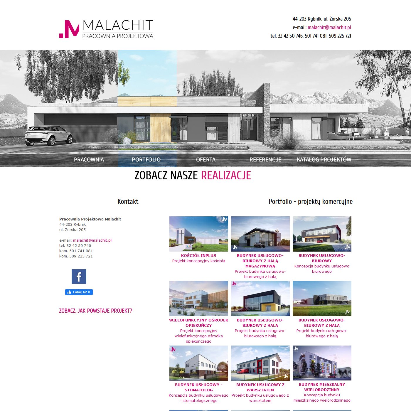 Strona internetowa architekt malachit.pl