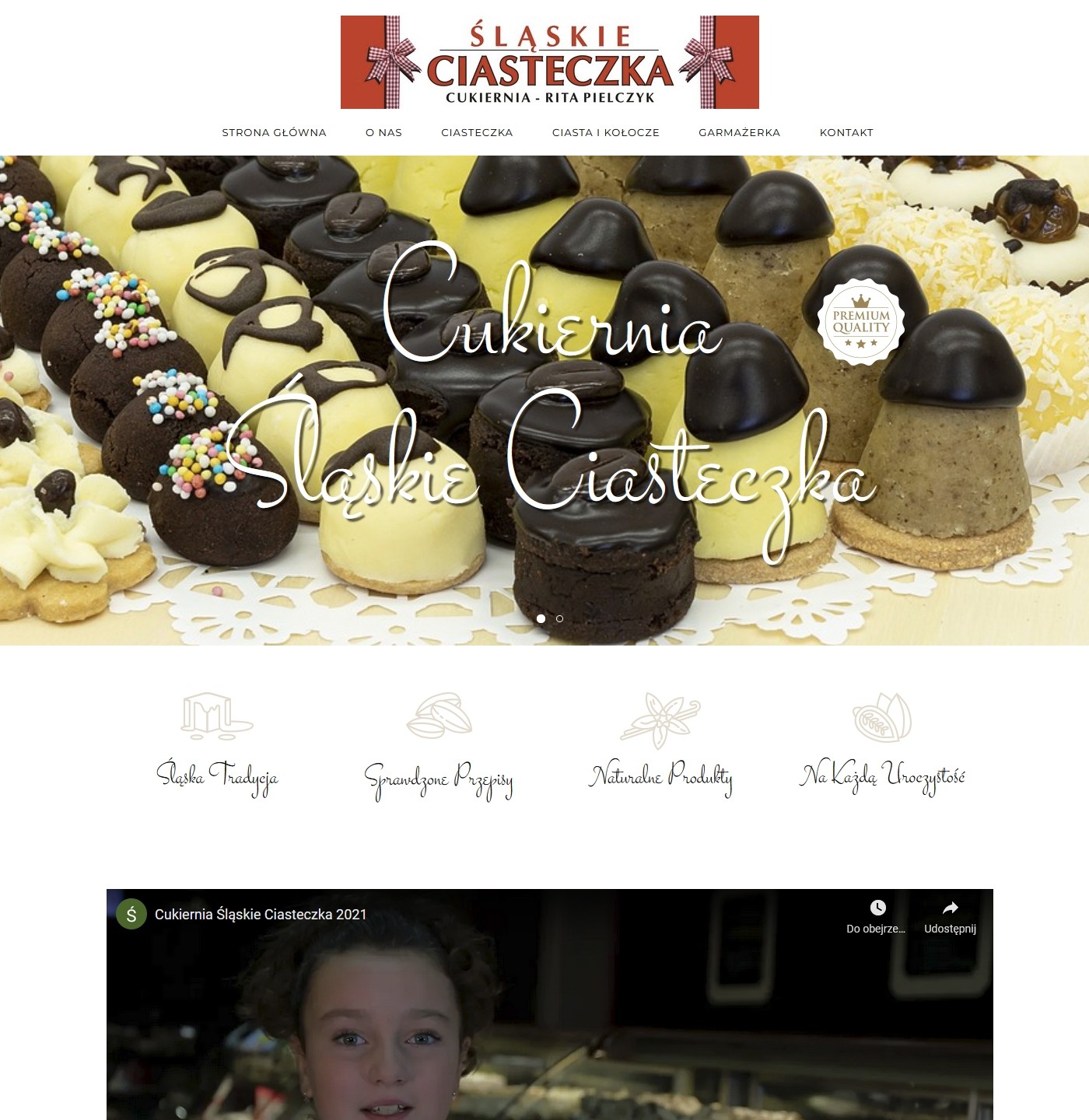 Strona internetowa cukierni Śląskie Ciasteczka